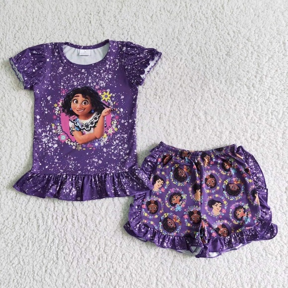 Encanto Mirabel Isabela Magical Floral Cute Shorts set outfit - Picture 9 of 9
